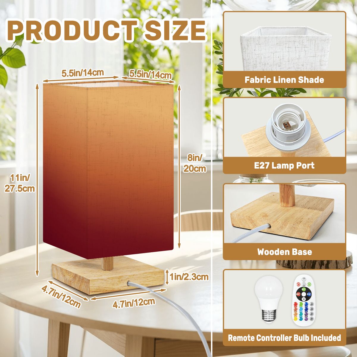 Square Table Lamp Brownie