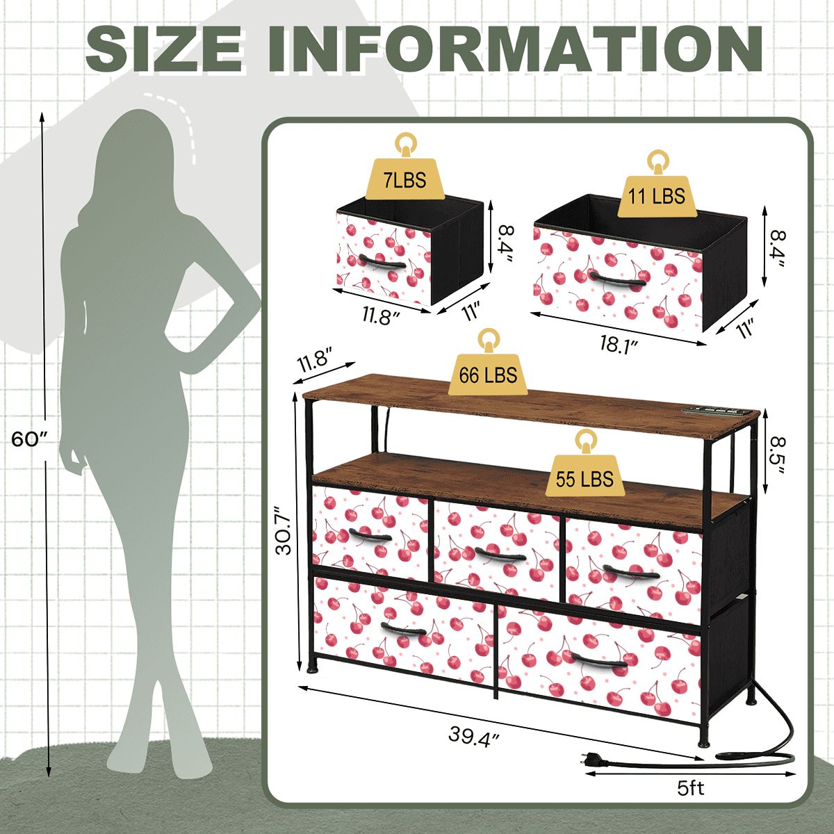 5Drawer TV Stand Dresser