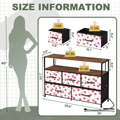 5Drawer TV Stand Dresser