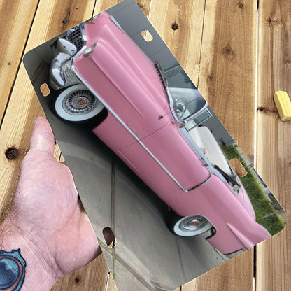 Aluminum License Plate Cadillac Eldorado 55 Cabriolet Rosa