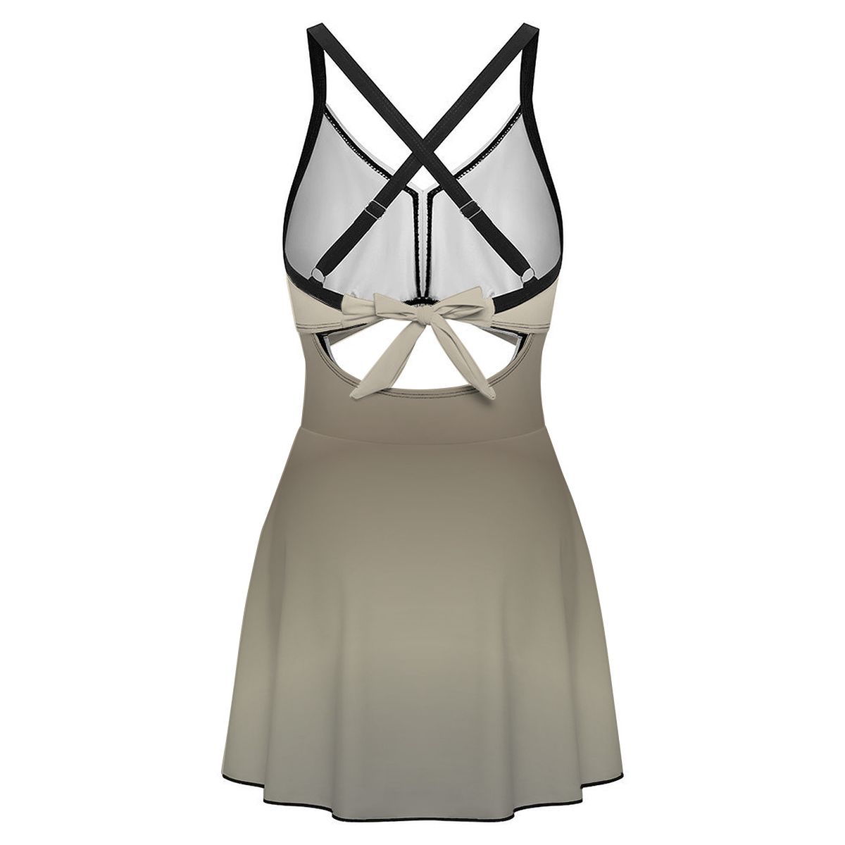 Cutout Swim Dress Tummy Control Swimsuit