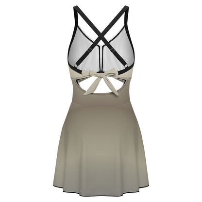 Cutout Swim Dress Tummy Control Swimsuit