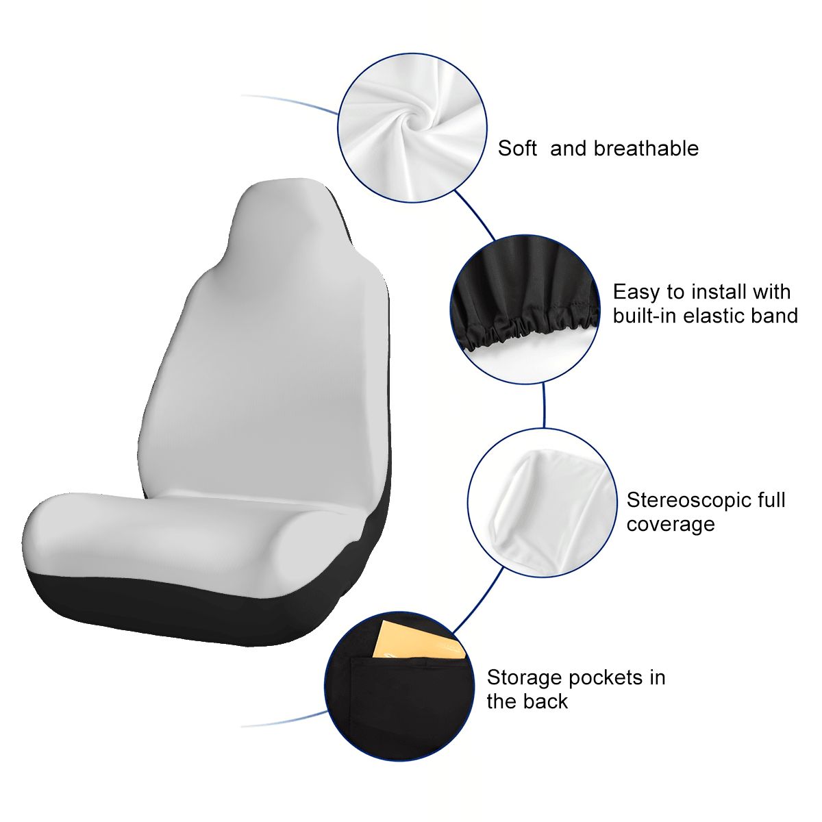 Car Seat Covers LjusGrå