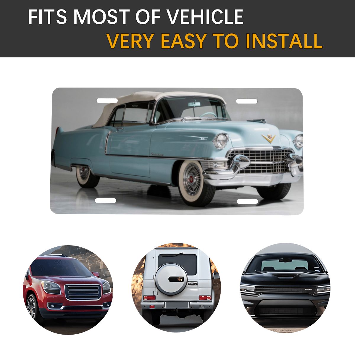 Aluminum License Plate 1955 – Cadillac Series 62 Convertible