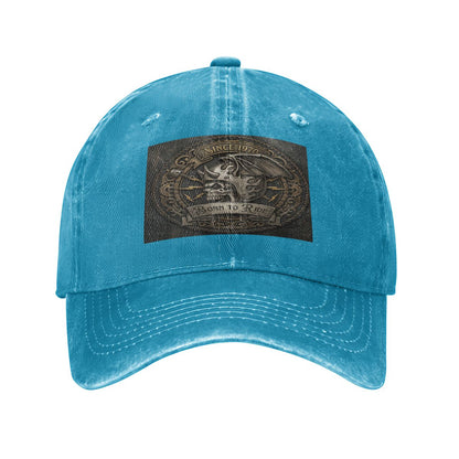 Unisex Washed Denim Baseball Cap BORN TO RIDE