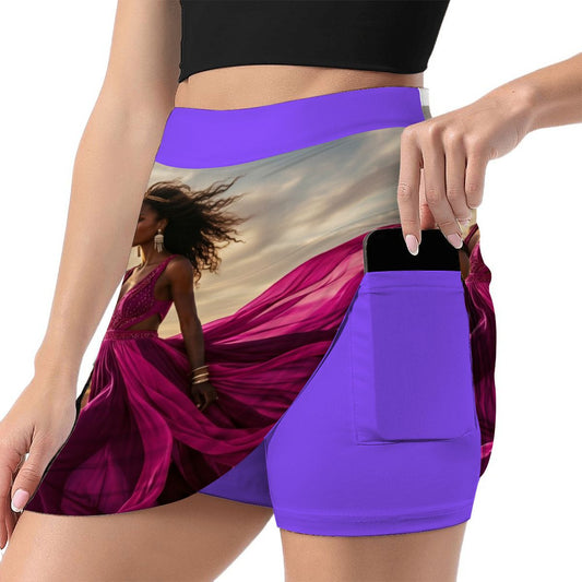 ALine Skort With Pocket Magenta Lila
