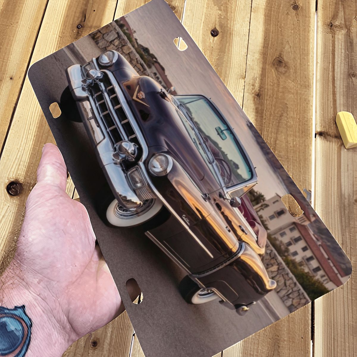 Aluminum License Plate 1953 Cadillac Series 62 Convertible