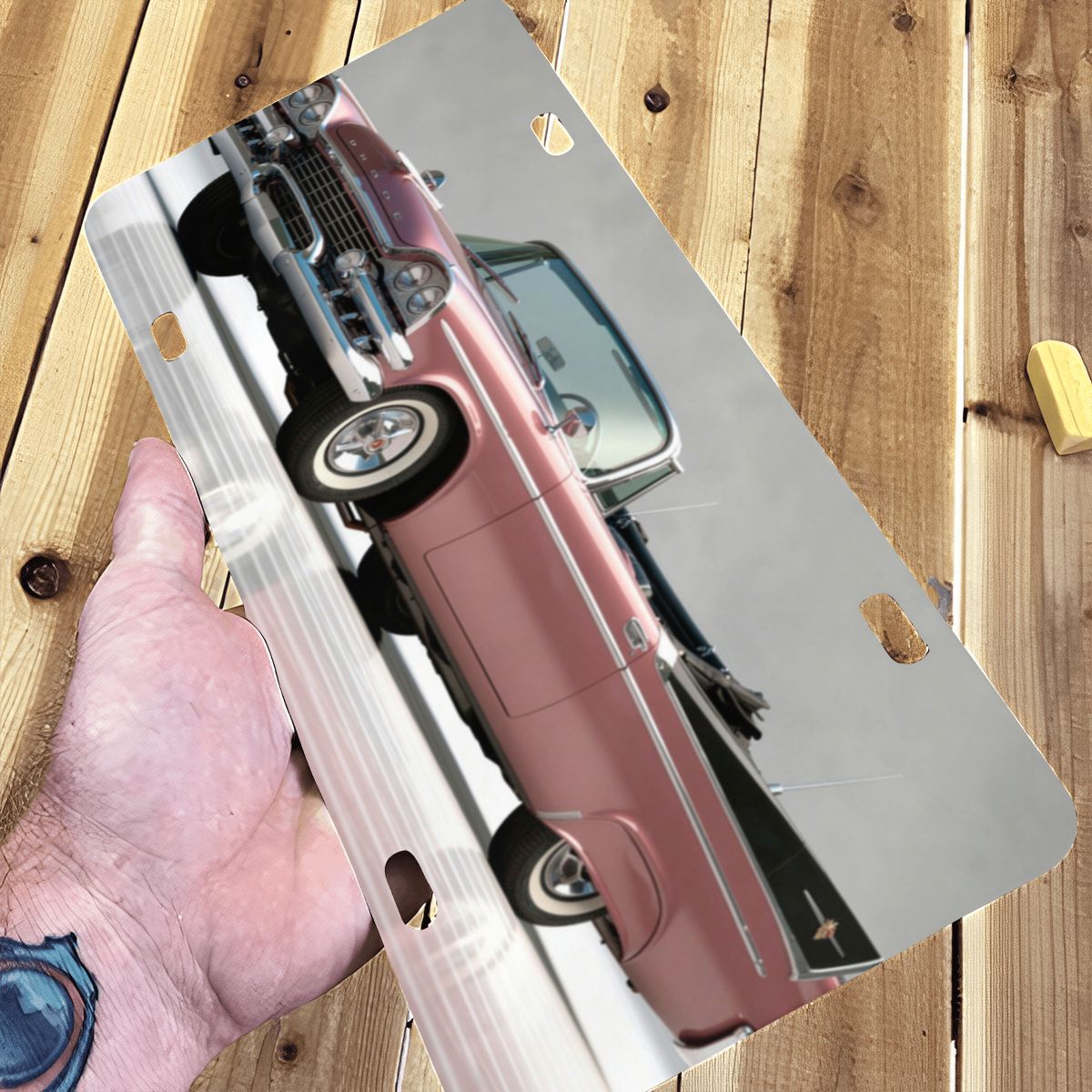 Aluminum License Plate 1959 Dodge Custom Royal Convertible