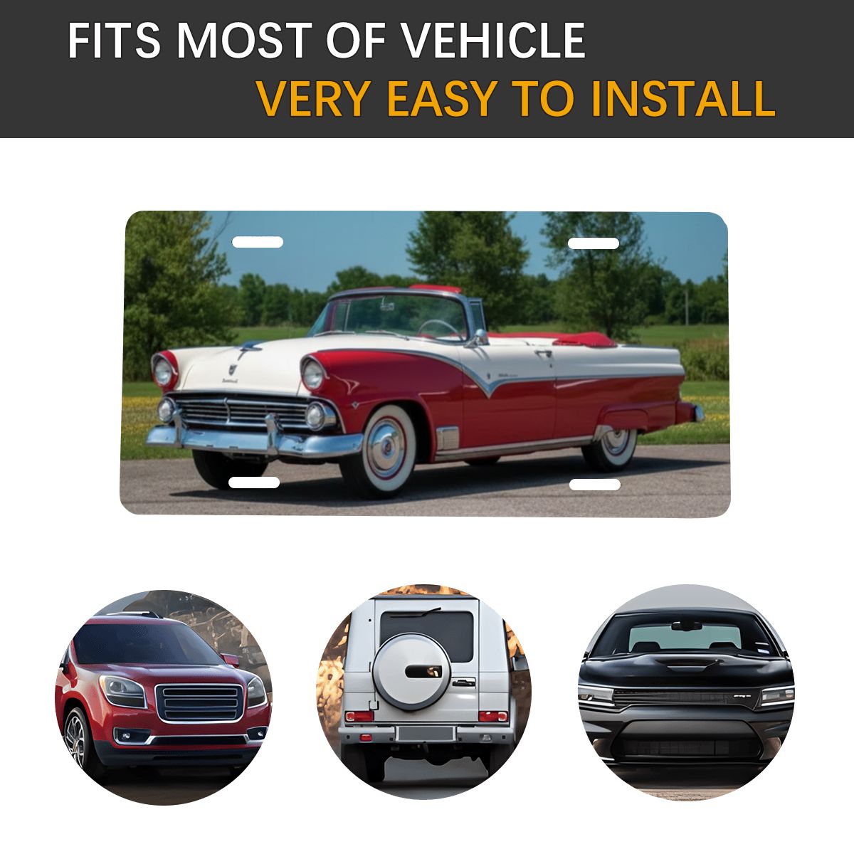Aluminum License Plate 1955 Ford Fairlane Convertible