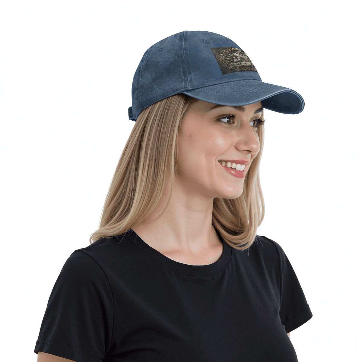 Unisex Washed Denim Baseball Cap BORN TO RIDE