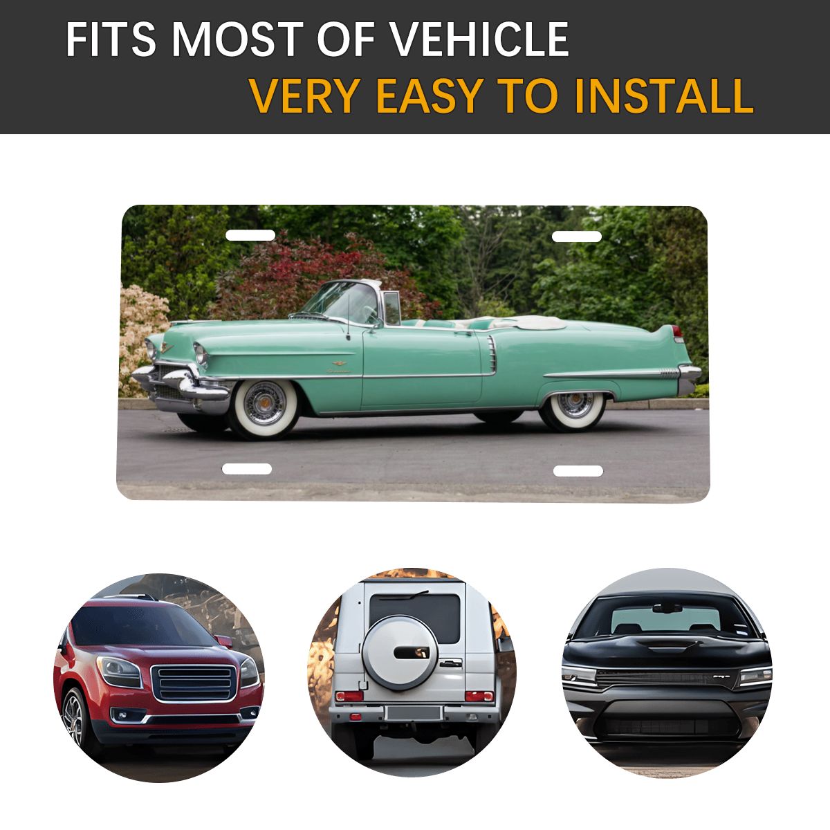 Aluminum License Plate 1956 Cadillac Series 62 Convertible