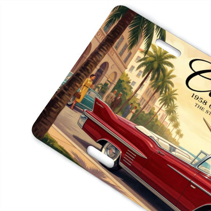 Aluminum License Plate 1958 Cadillac De Ville