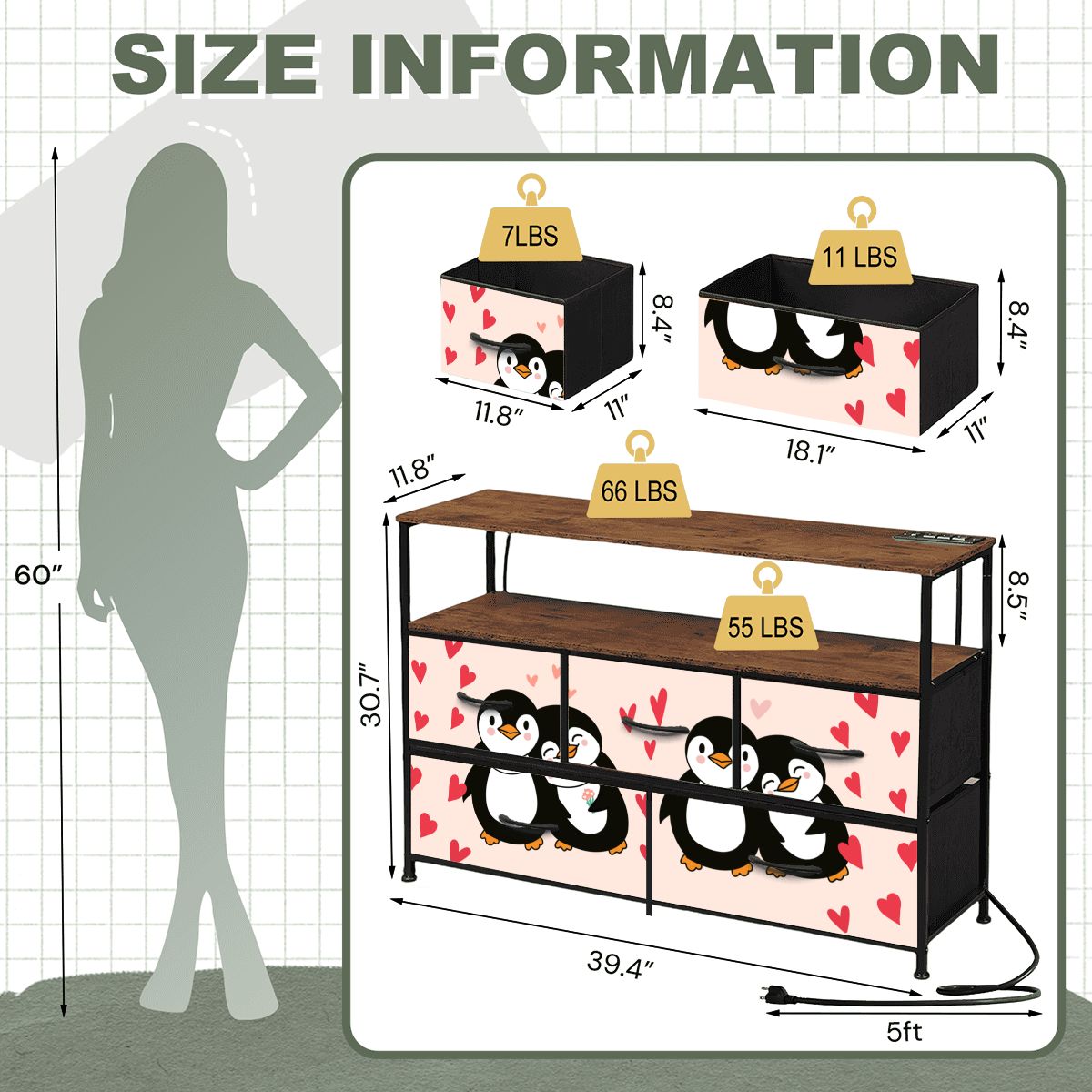 5Drawer TV Stand Dresser