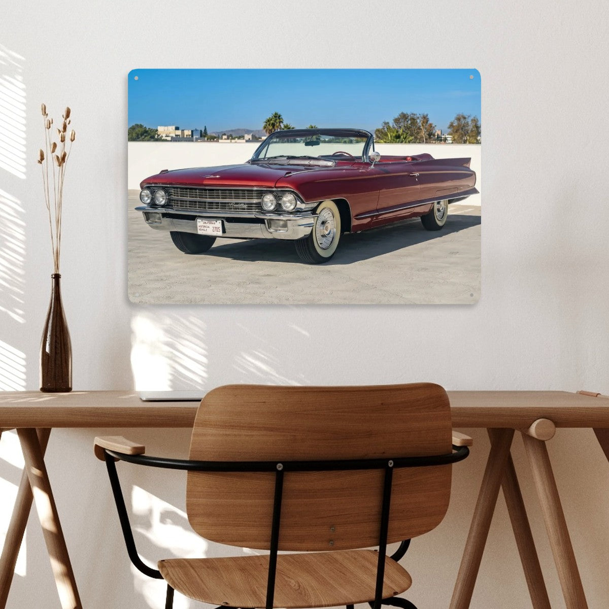 Rectangular Tin Sign Metal Sign Decor 1962 Cadillac Series 62 Convertible
