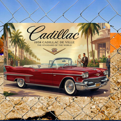 Metal Signs Outdoor 1958 Cadillac De Ville