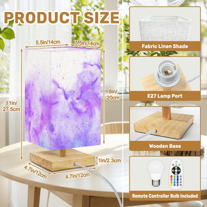Square Table Lamp Purple