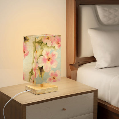 Square Table Lamp Pink Flower