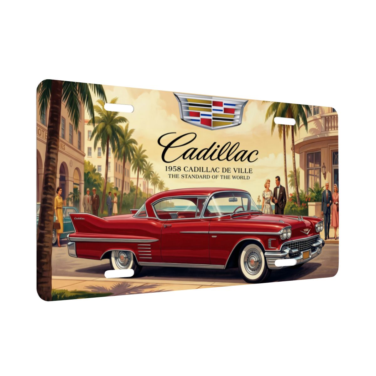 Aluminum License Plate 1958 Cadillac De Ville