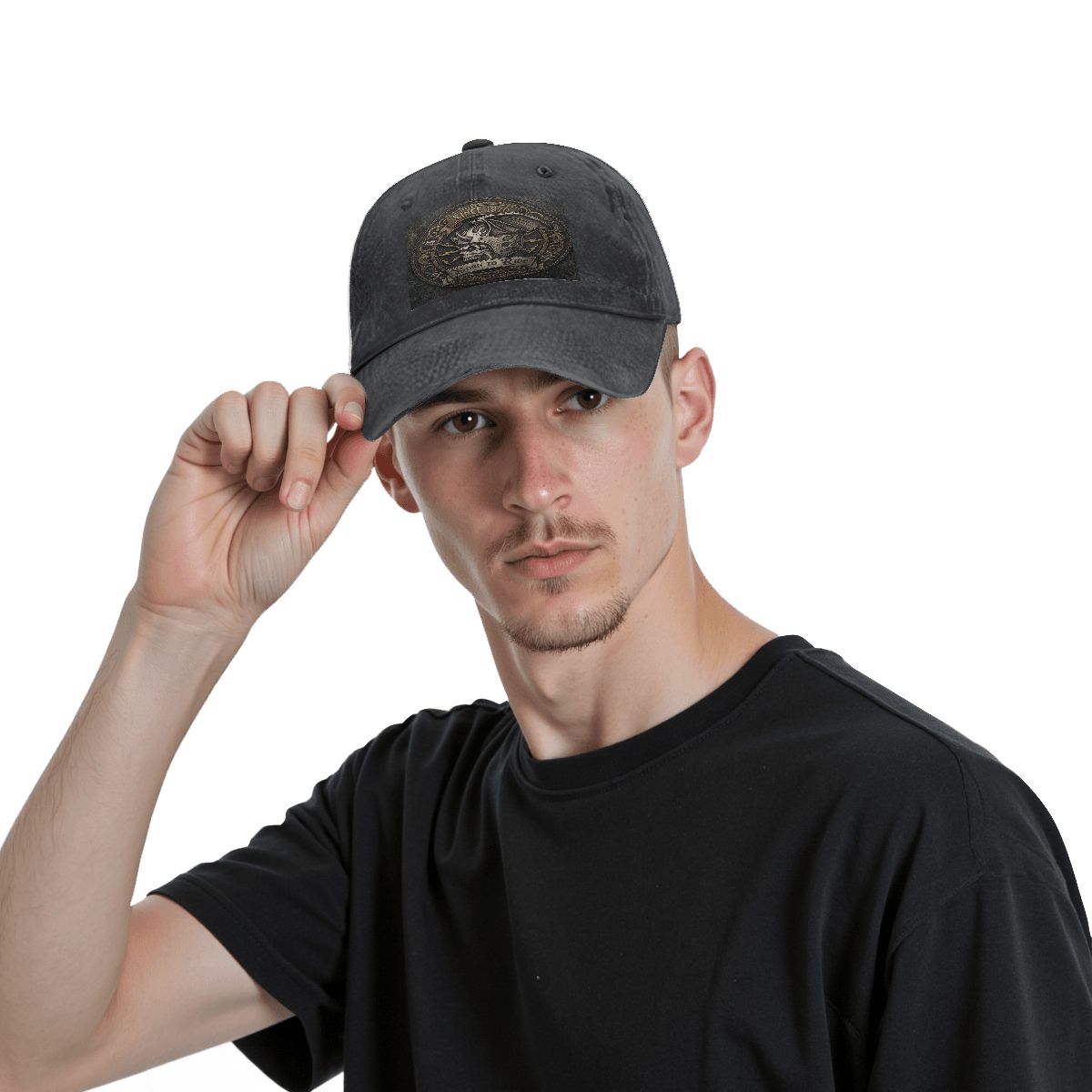 Unisex Washed Denim Baseball Cap BORN TO RIDE