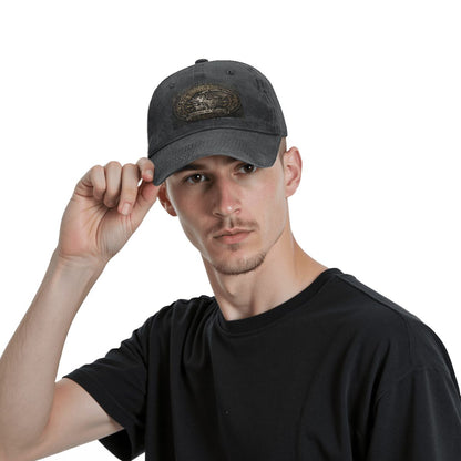 Unisex Washed Denim Baseball Cap BORN TO RIDE