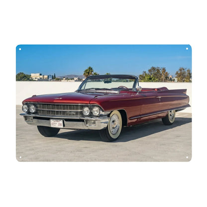 Rectangular Tin Sign Metal Sign Decor 1962 Cadillac Series 62 Convertible