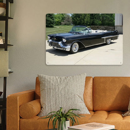 Rectangular Tin Sign Metal Sign Decor 1957 Cadillac Series 62 Convertible