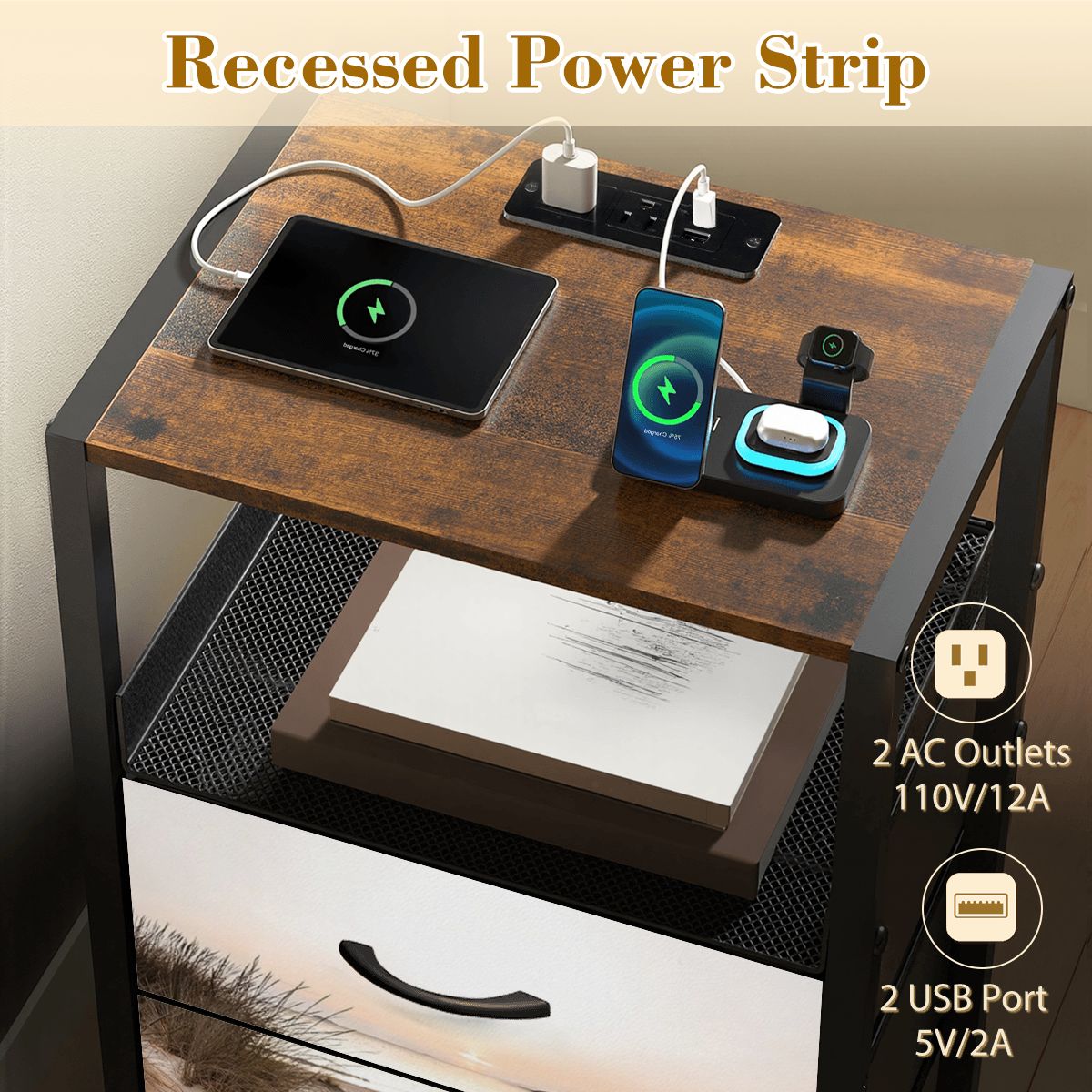 2Drawer Bedside Table 96