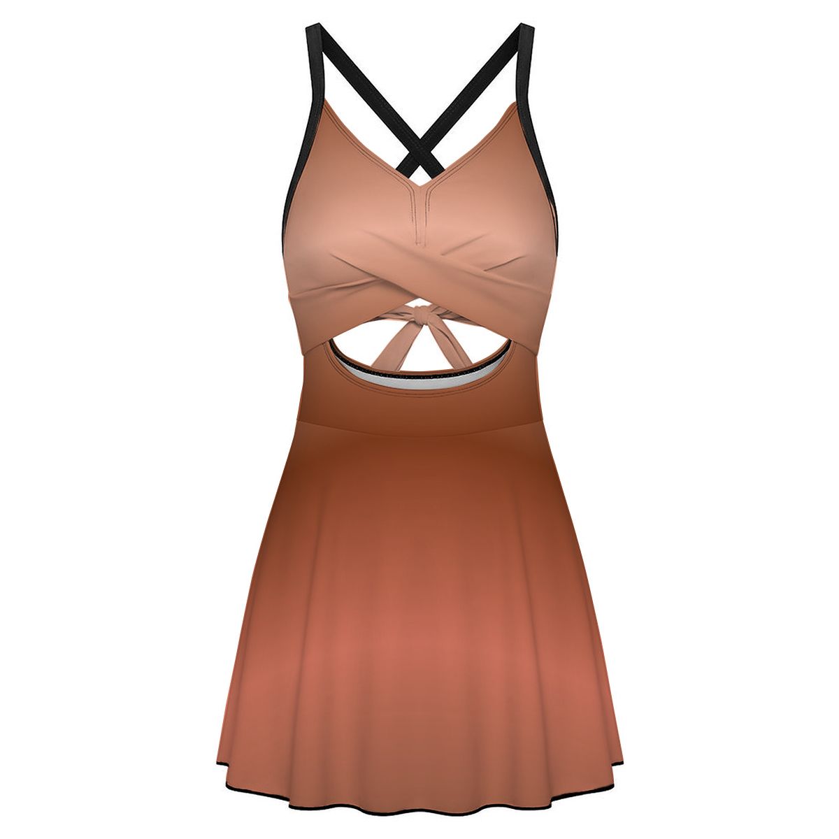 Cutout Swim Dress Tummy Control Swimsuit