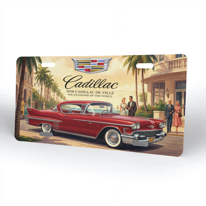 Aluminum License Plate 1958 Cadillac De Ville