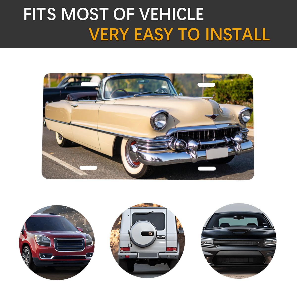 Aluminum License Plate 1954 Cadillac Series 62 Convertible tvåfärgad
