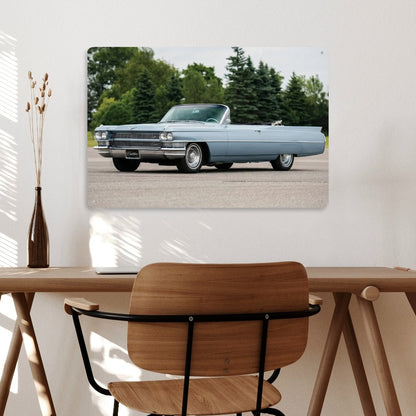 Rectangular Tin Sign Metal Sign Decor 1964 Cadillac Series 62 Convertible