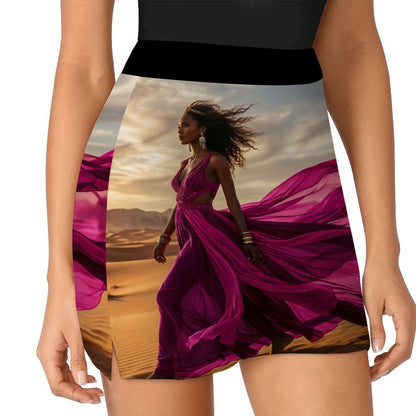 ALine Skort With Pocket Magenta Svart