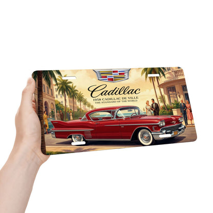 Aluminum License Plate 1958 Cadillac De Ville