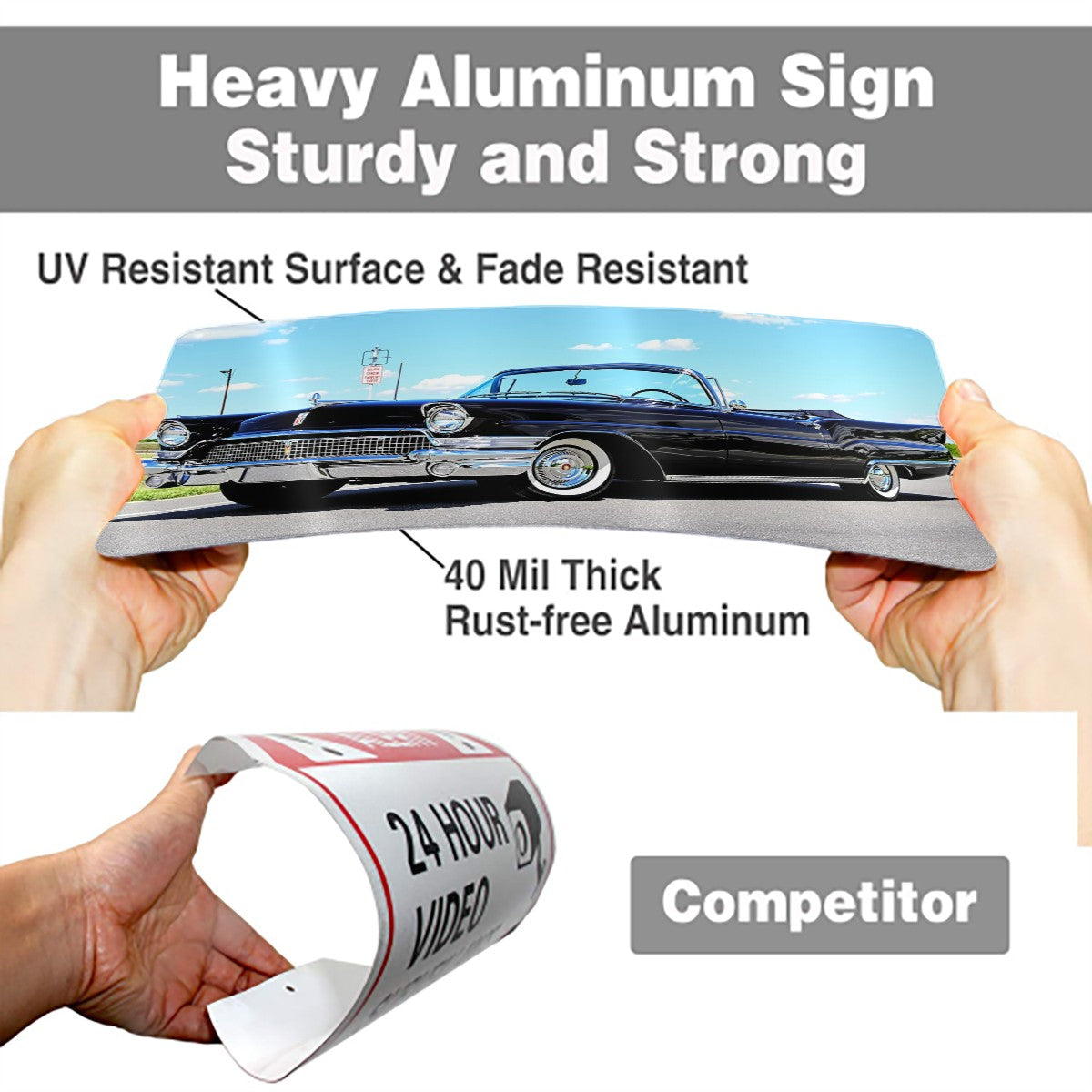 Metal Signs Outdoor 1958 Lincoln Continental Mark III Convertible