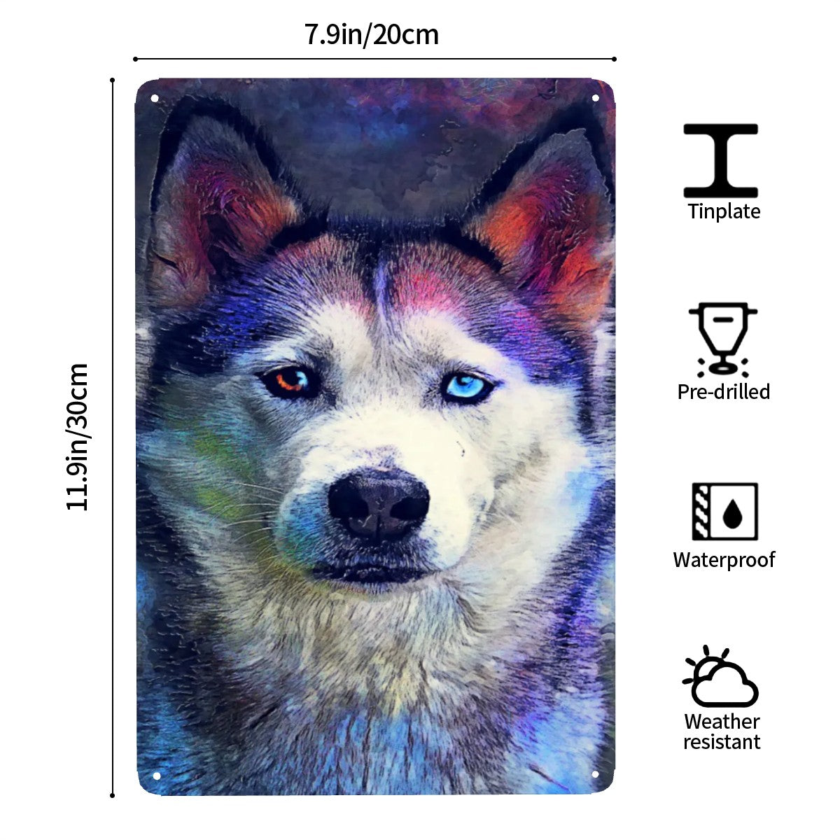Tin Sign Rectangular  Husky