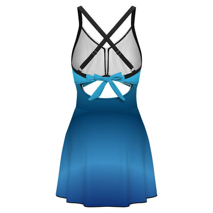 Cutout Swim Dress Tummy Control Swimsuit