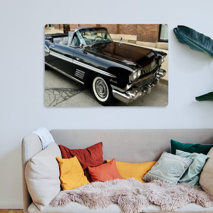 Rectangular Tin Sign Metal Sign Decor 1958 Pontiac Bonneville Convertible