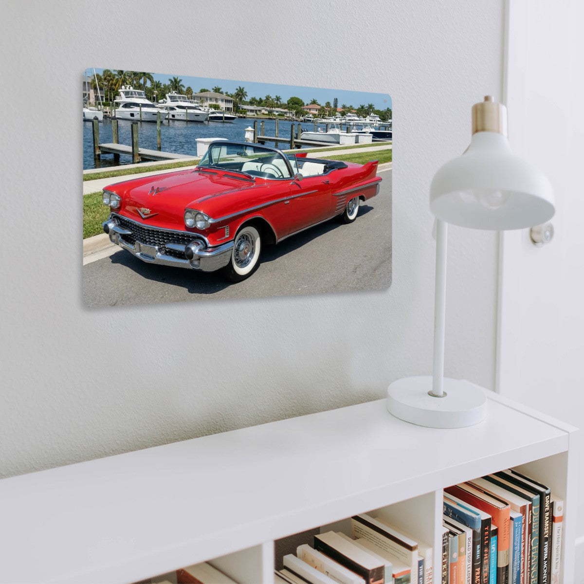 Rectangular Tin Sign Metal Sign Decor 1958 Cadillac Series 62 Convertible