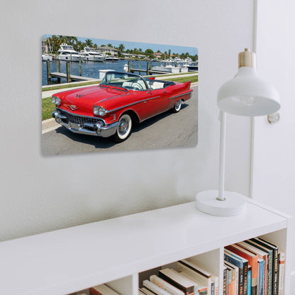 Rectangular Tin Sign Metal Sign Decor 1958 Cadillac Series 62 Convertible