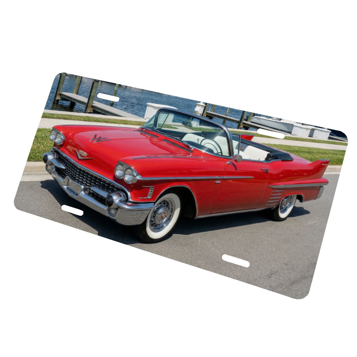 Aluminum License Plate 1958 Cadillac Series 62 Convertible