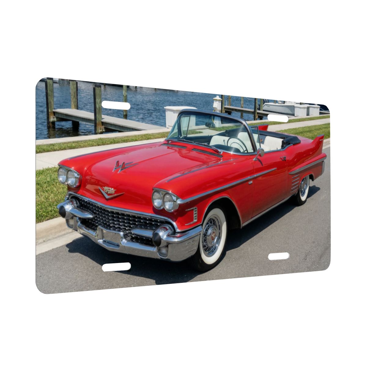Aluminum License Plate 1958 Cadillac Series 62 Convertible