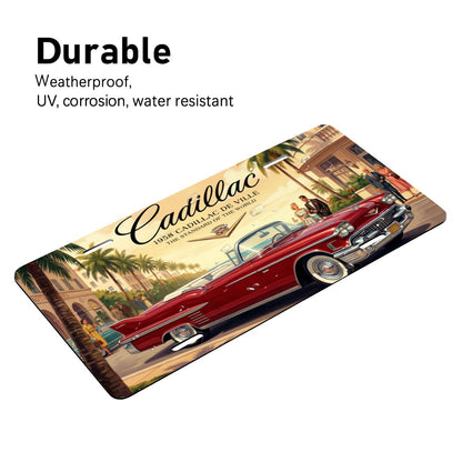 Aluminum License Plate 1958 Cadillac De Ville