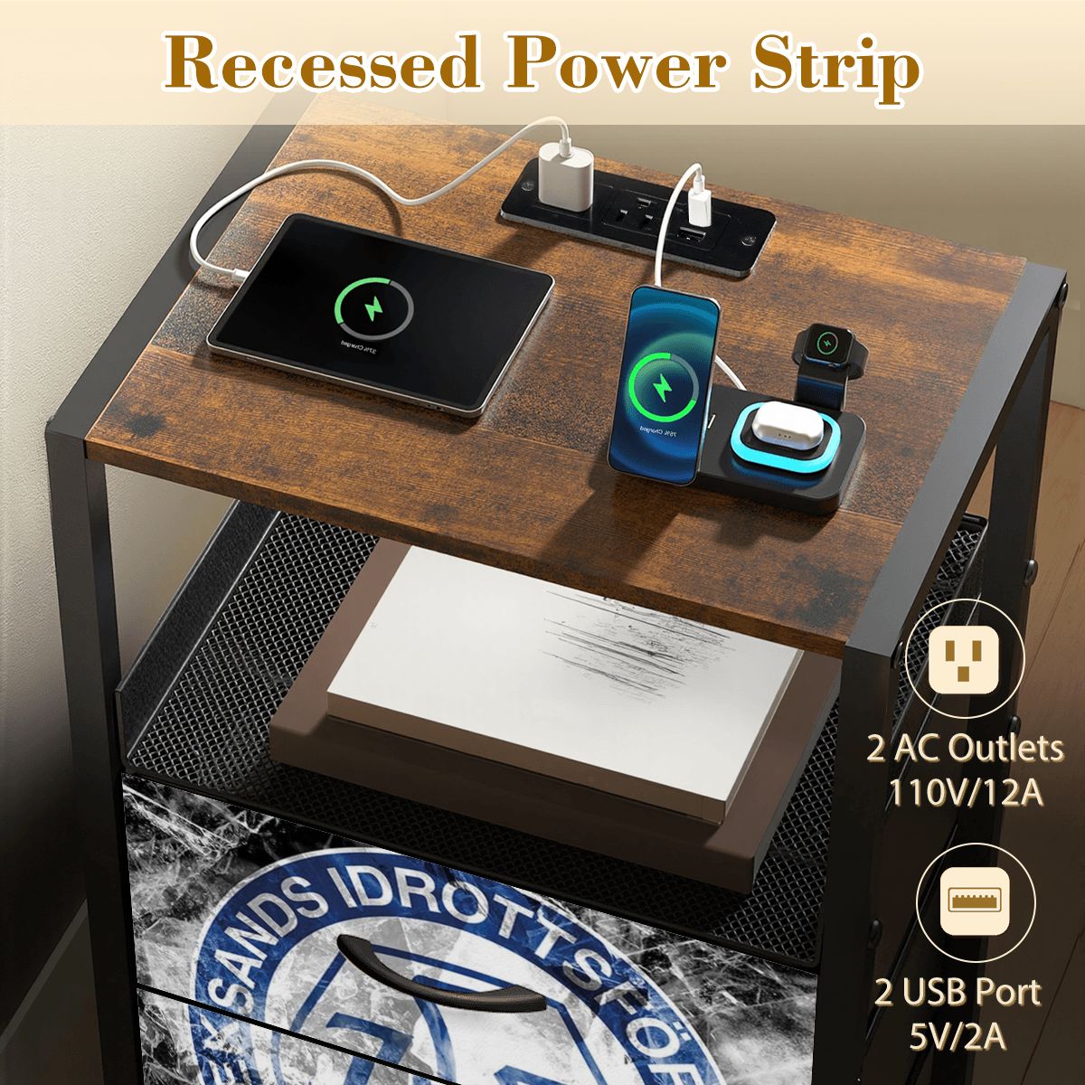 2Drawer Bedside Table 86