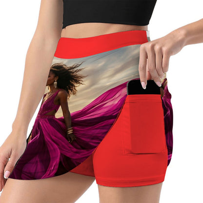 ALine Skort With Pocket Magenta Klarröd