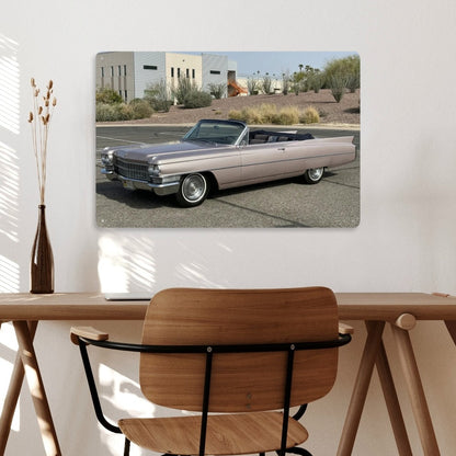 Rectangular Tin Sign Metal Sign Decor 1963 Cadillac Series 62 Convertible