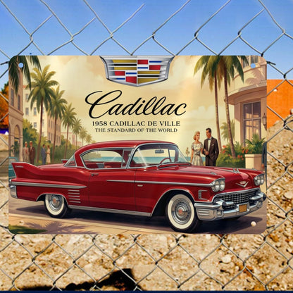 Metal Signs Outdoor 1958 Cadillac De Ville