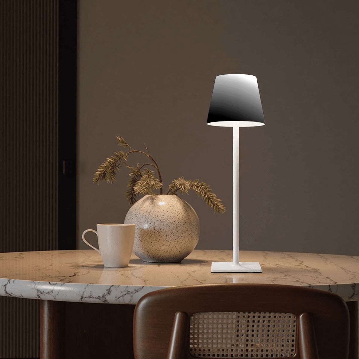 LED Cordless Table Lamp Blackwhite