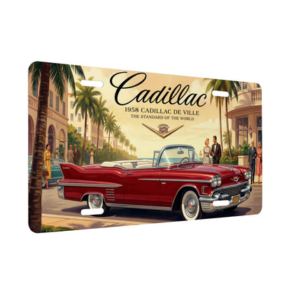 Aluminum License Plate 1958 Cadillac De Ville