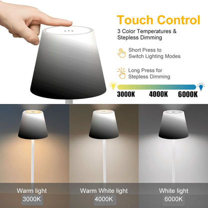 LED Cordless Table Lamp Blackwhite