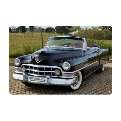 Rectangular Tin Sign Metal Sign Decor 1950 Cadillac Series 62 Convertible